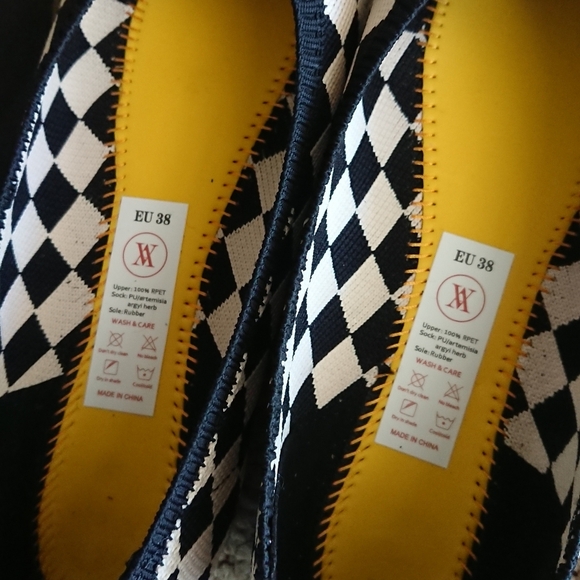 VIVAIA Pointed-Toe Ballet Flats Aria 5° Stretch Knit Checkered Flats size 7.5 - Picture 9 of 15